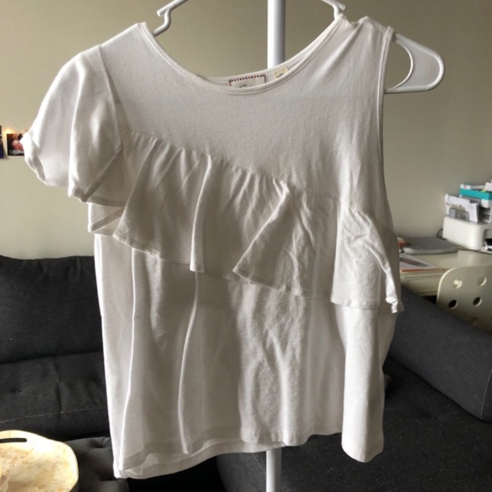 Anthropologie postmark white asymmetrical top